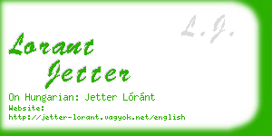 lorant jetter business card
